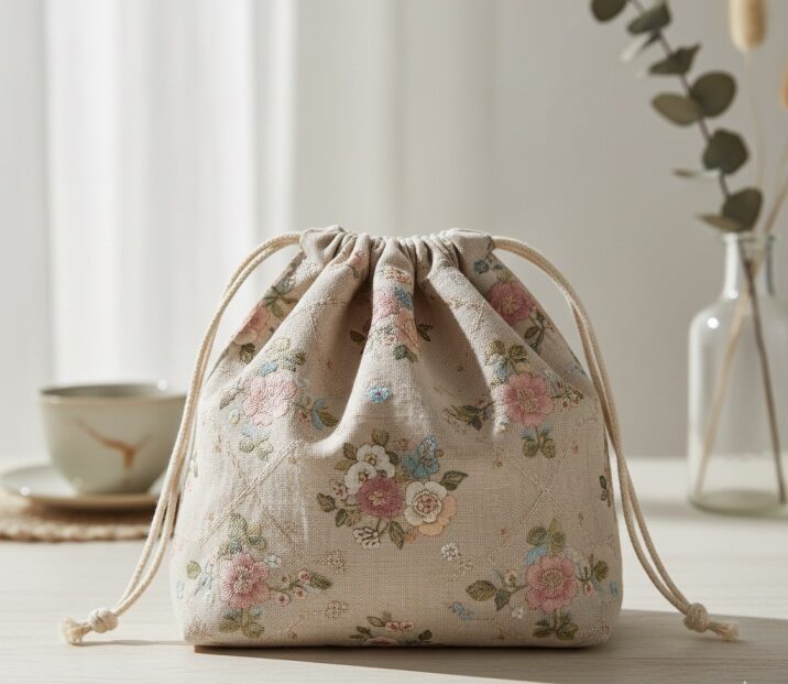 korean pattern drawstring bag