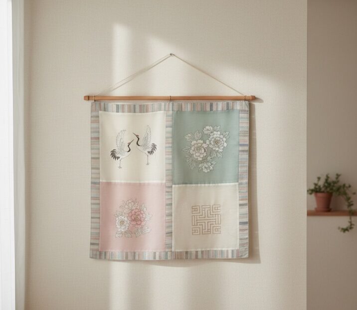 bojagi skarf hainging on the wall